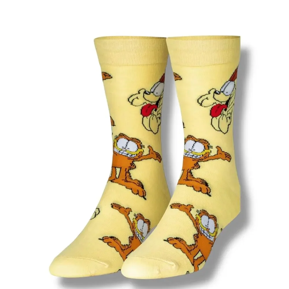 Odd Sox Unisex Nickelodeon Garfield the Cat Novelty Crew Socks Mens Shoe 6 to 12